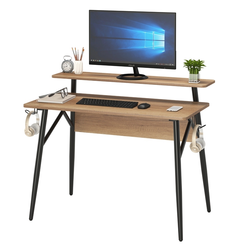 SOHO Wooden Computer Furniture MDF Board with Melamine Metal Frame Table