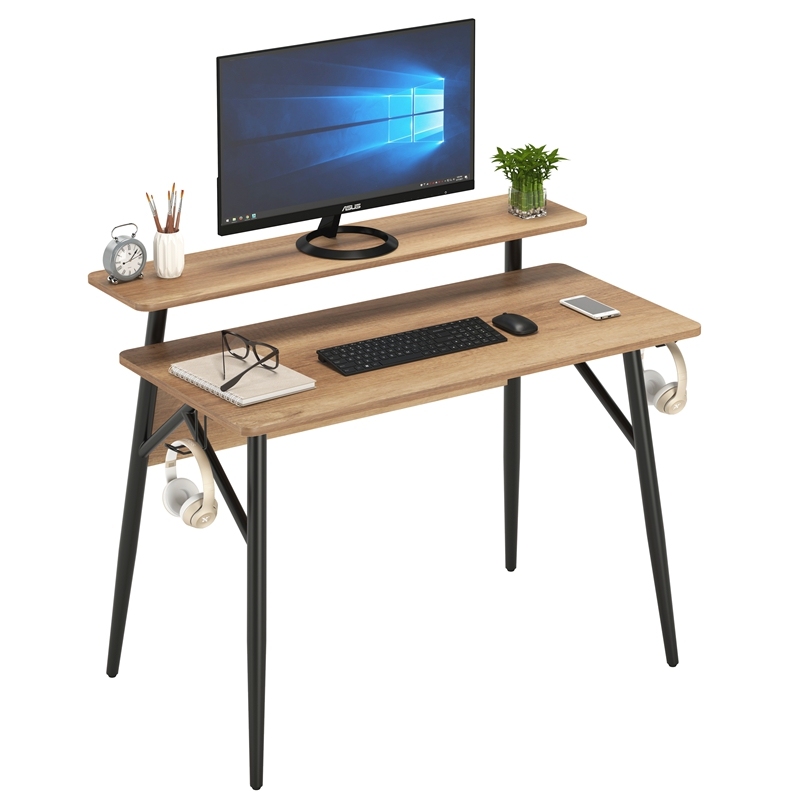 SOHO Wooden Computer Furniture MDF Board with Melamine Metal Frame Table