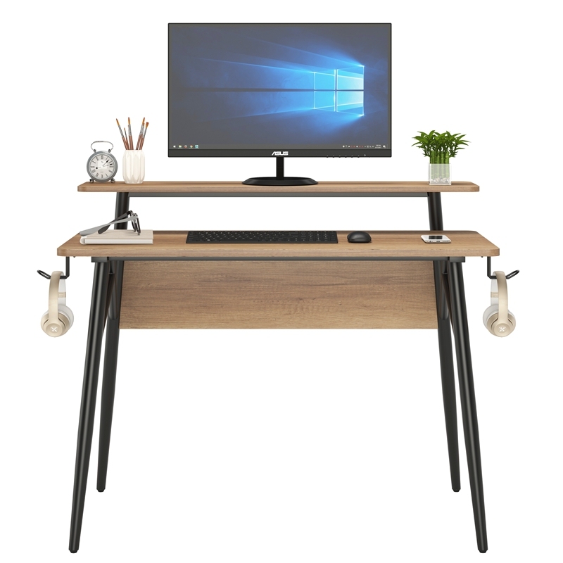 SOHO Wooden Computer Furniture MDF Board with Melamine Metal Frame Table