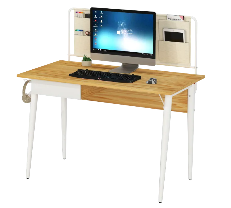 Bureau d'ordinateur étroit de studio à la maison de bureau avec le sac non-tissé