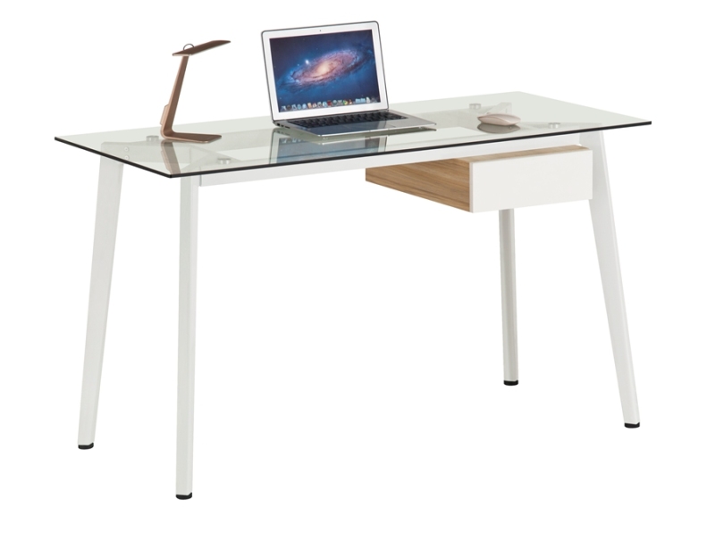 Frosted Glass Desktop Metal Home Computer Table