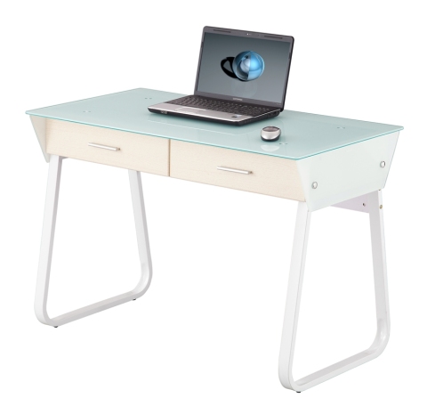 GlassDesktop Office Computer Workstation met lades