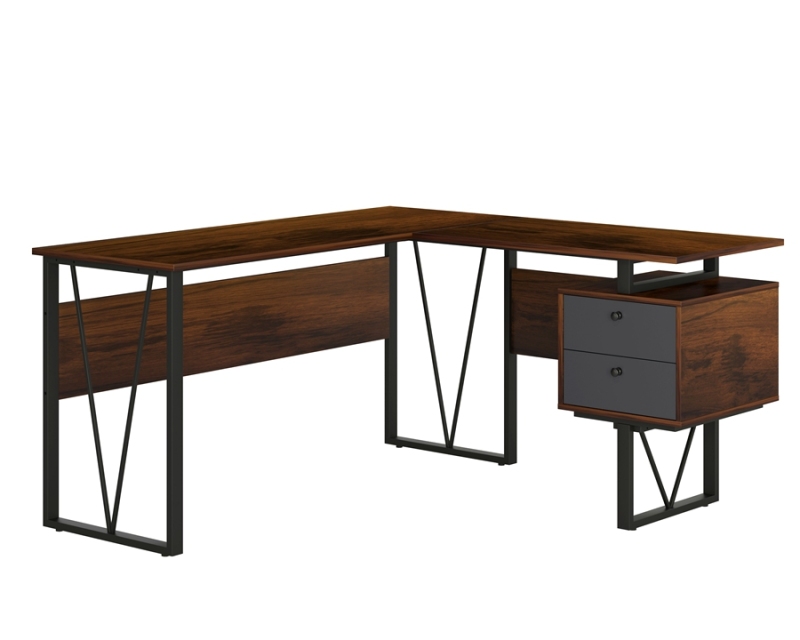 Carbon Steel Structure 2 Seater Office PC Laptop Workstation