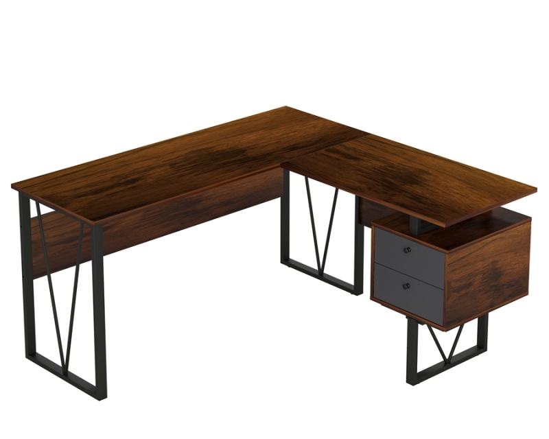 Carbon Steel Structure 2 Seater Office PC Laptop Workstation