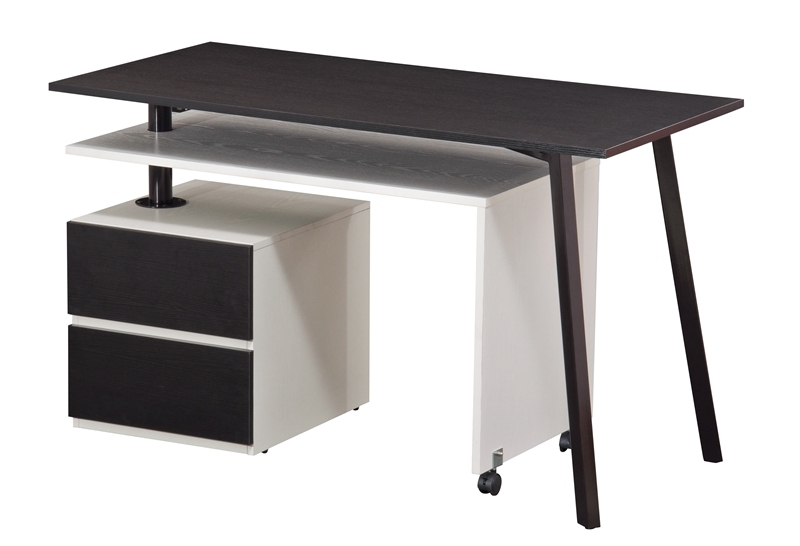 360 Degree Swivel Study L-Shaped Rotating Desk With File Cabinet