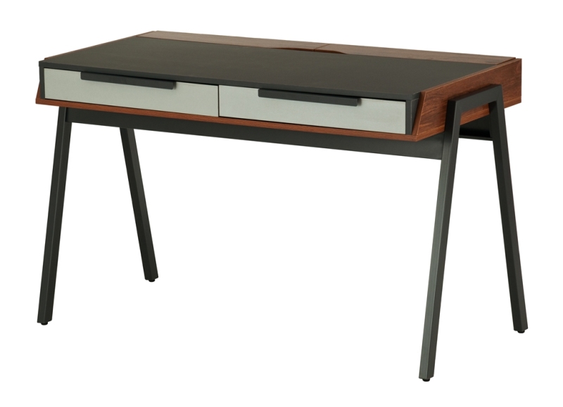 A Shape Legs Widen Computer Desk with Cable Managment