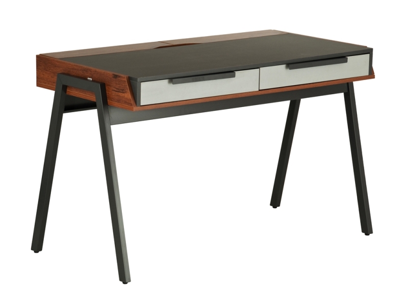 A Shape Legs Widen Computer Desk with Cable Managment