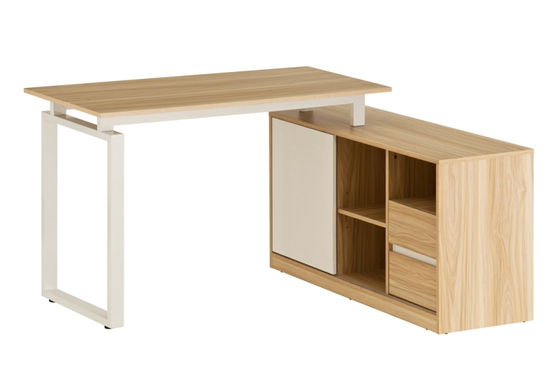 Contemporary Two-tone Hues Office Table With Ample Storage Space