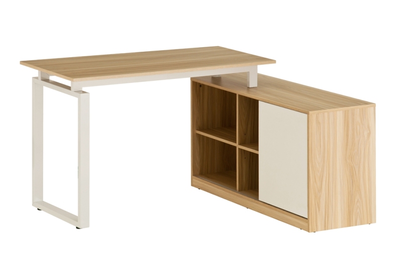 Contemporary Two-tone Hues Office Table With Ample Storage Space