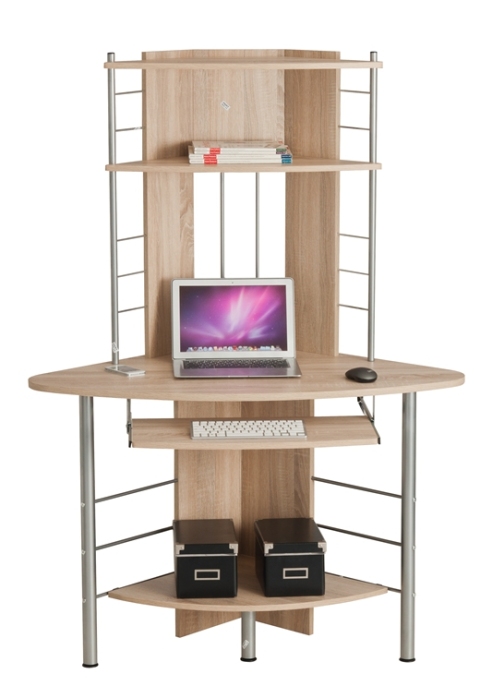 Corner Home Office Desk With Top Shelf Study Construction Table