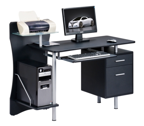 Home office workstation with keyboard tray include file drawer