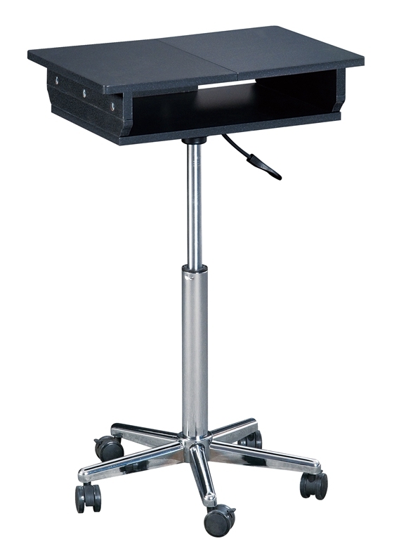 Foldable and height adjustable laptop desk with chrome frame and base