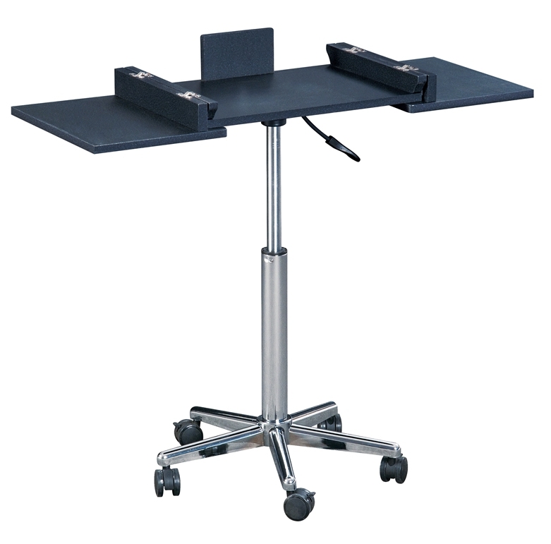 Foldable and height adjustable laptop desk with chrome frame and base