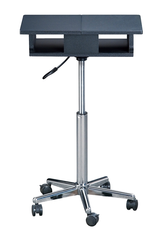 Foldable and height adjustable laptop desk with chrome frame and base