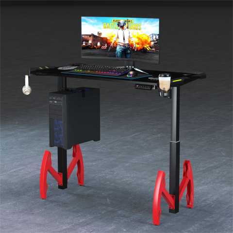 โต๊ะเล่นเกมปรับความสูงด้วยไฟฟ้าแบบนั่งและยืนได้