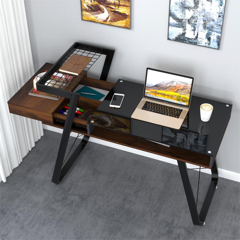 Telescopic Computer Desk With Storage Basket