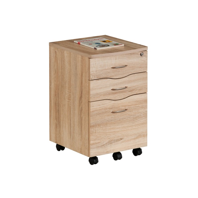 Equipment 3 Drawers Lateral File Cabinet With Movable Wheels
