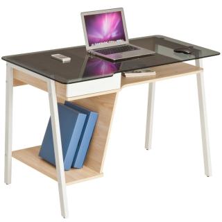 47.24'' Long Glass Computer Desk With CPU Holder