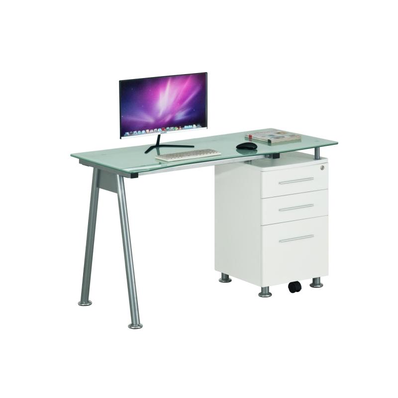 Rectangular Glass Executive Curve Edge Home Office Suite Desk