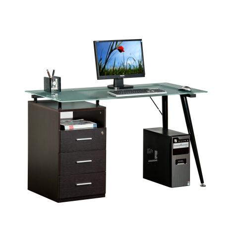 8mm Thick L Shaped Tempered Glass Top Corner Space Table