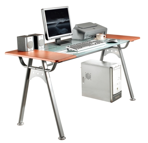 Minimalistisch metalen frame en glazen eenvoudig te monteren bureau