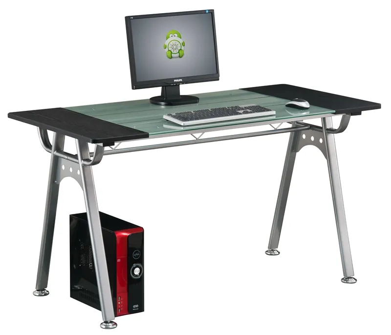 Minimalistisch metalen frame en glazen eenvoudig te monteren bureau