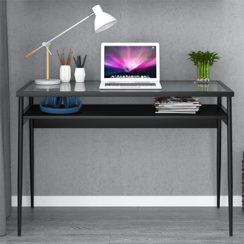 Four-legs Powder Coated Steel With Tempered Safety GlassDesk