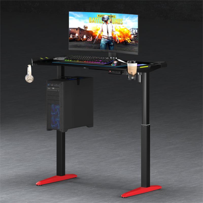 Sitting Standing Gaming Desk With 18mm Thickness Tabletop