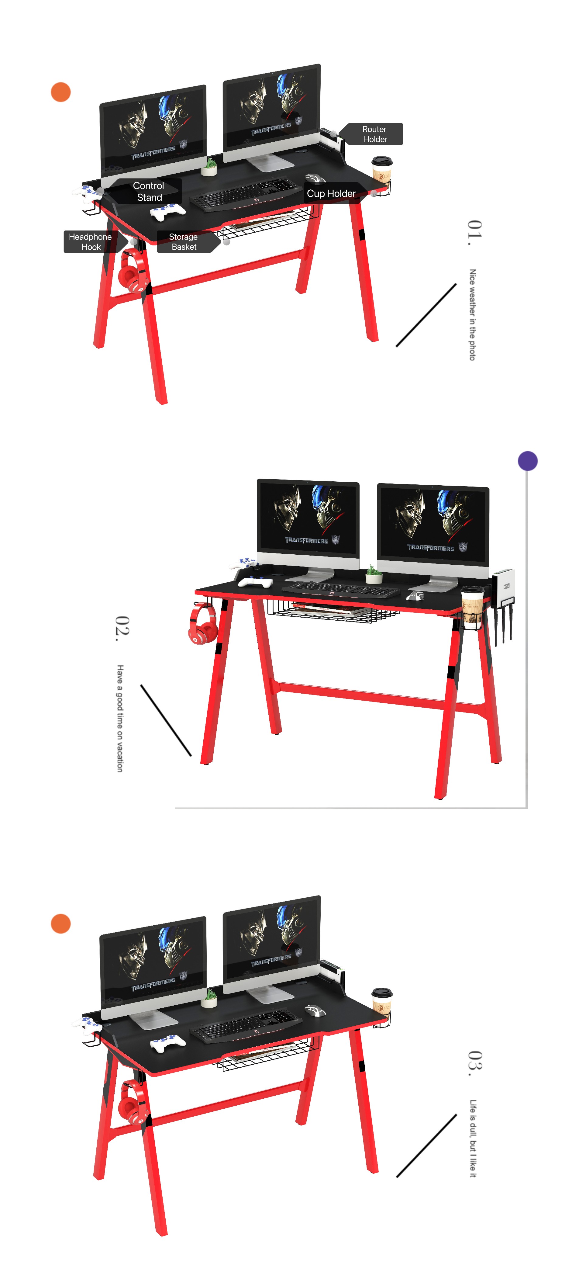 Gaming Desk with Formaldehyde Content Class E1