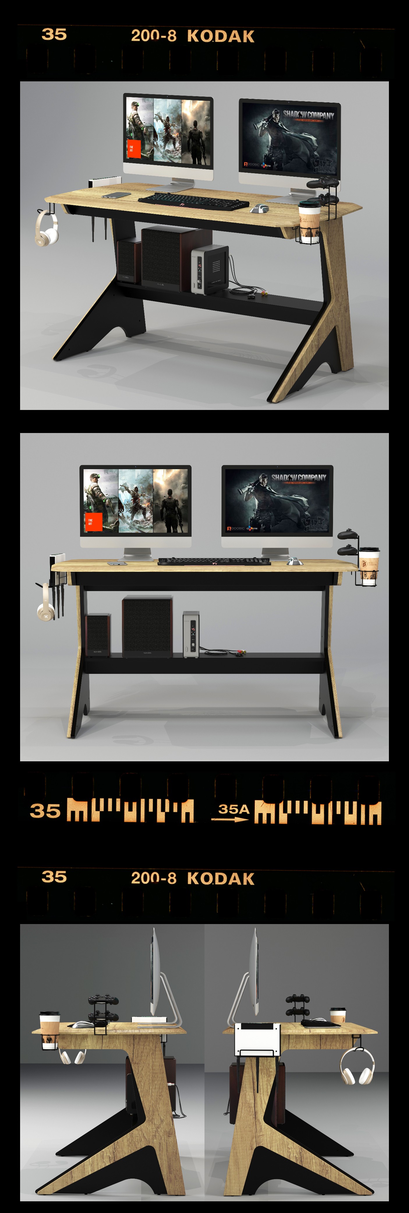 Ergonomic design Gaming Desk