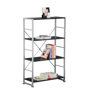 Household Steel-wood Combination Double-Sided 4 Level Bookcase