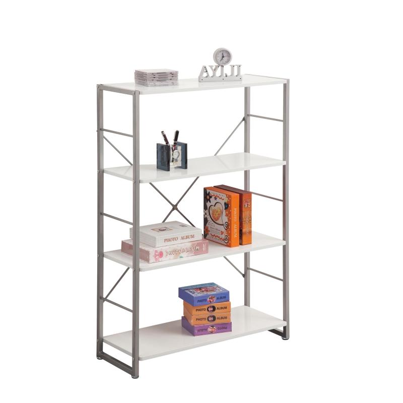 Household Steel-wood Combination Double-Sided 4 Level Bookcase