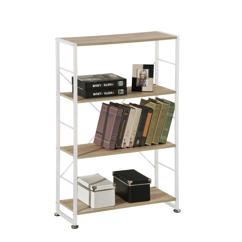 Household Steel-wood Combination Double-Sided 4 Level Bookcase