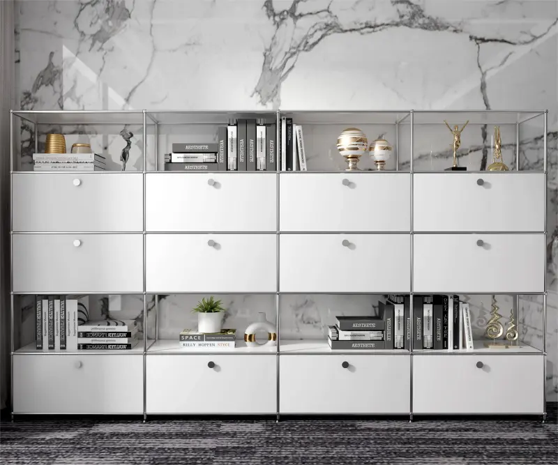 Nordic metal stainless steel bookcase shelves for home office