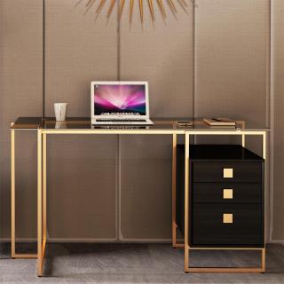 Black Tempered Glass Top Face To Face Workstations Office Desk