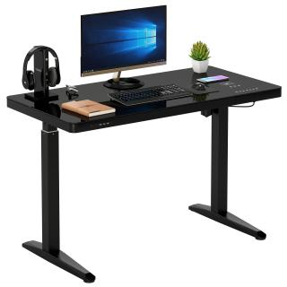GlassTop Height Adjustable Study Writing Sit Stand Table