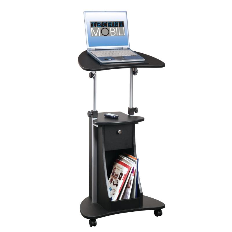 Height Adjustable Laptop Desk With Closet For File Storage