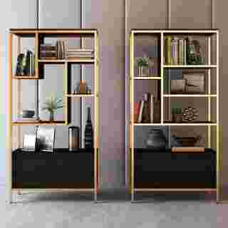 Household Multilayer Bookshelf Gold Iron Metal Displayracks
