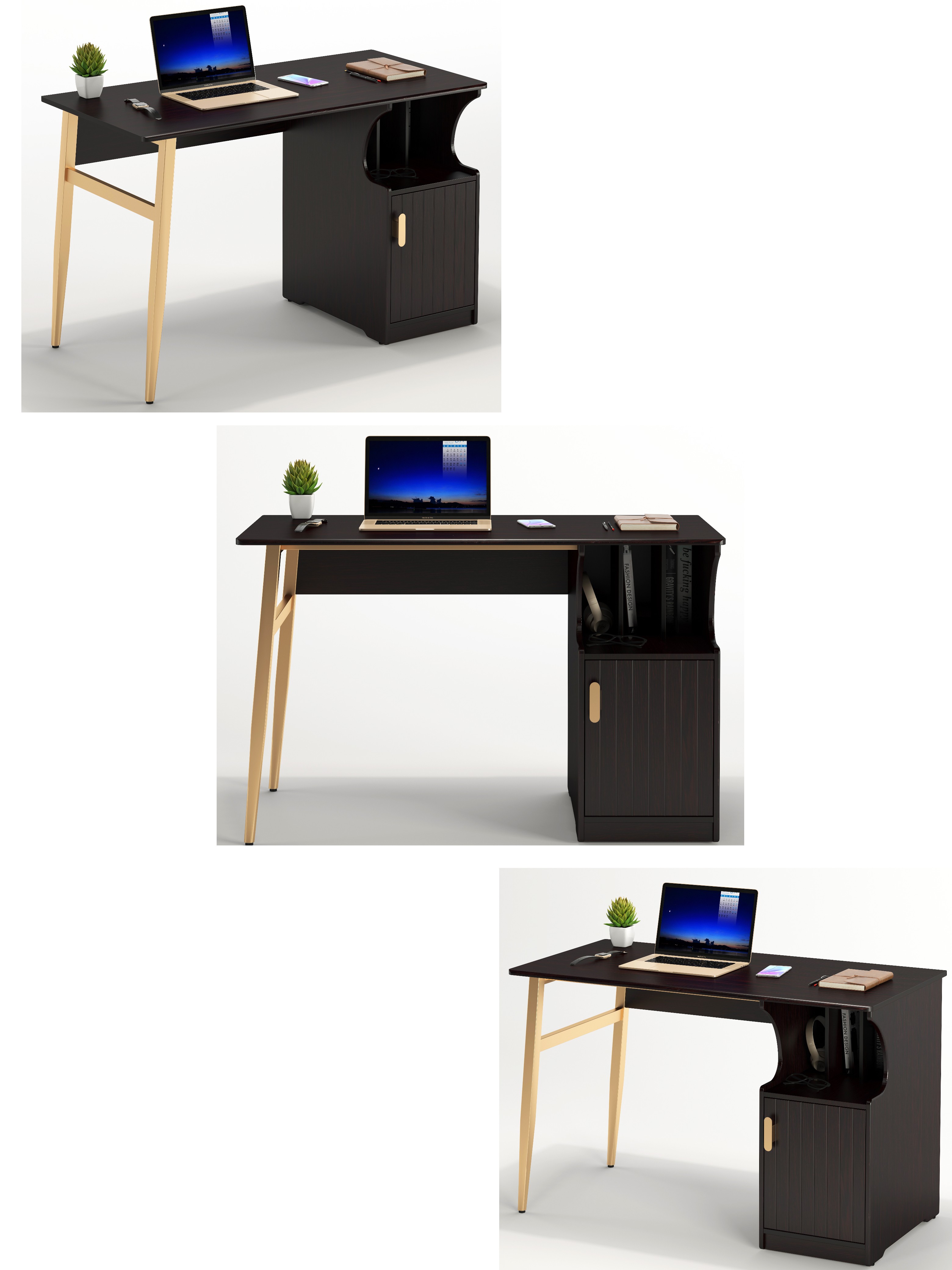 Home Using Desk With Golden Leg