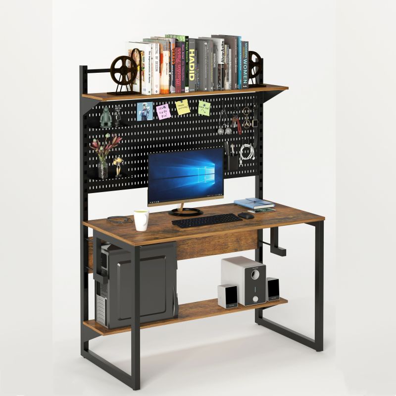 Tall And Rectangle Students Pupil Table With Pegboard