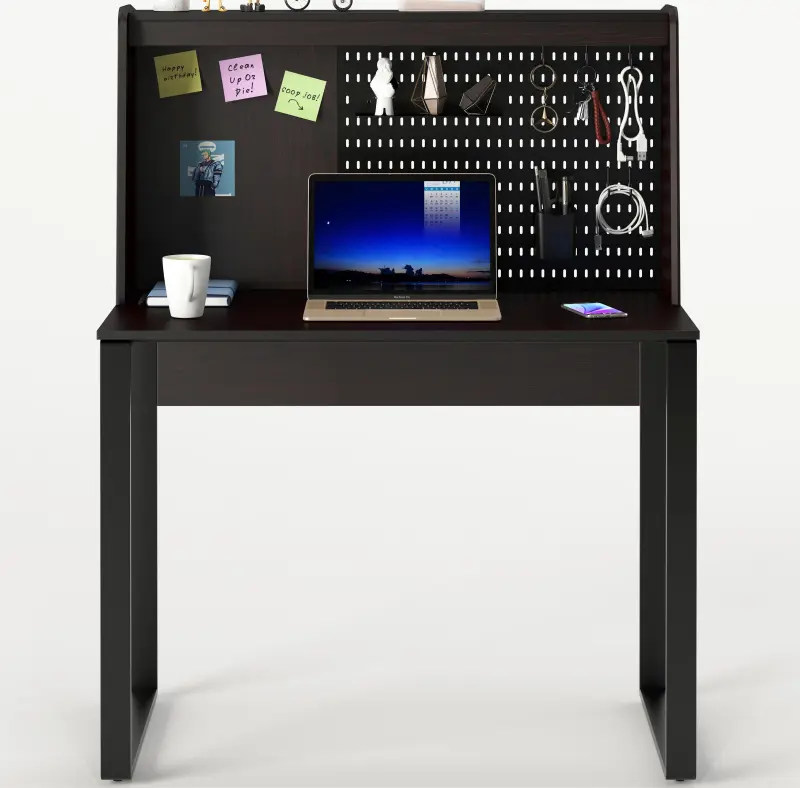 Eenvoudige slaapkamer kinderbureau met plakbord en ophangbord