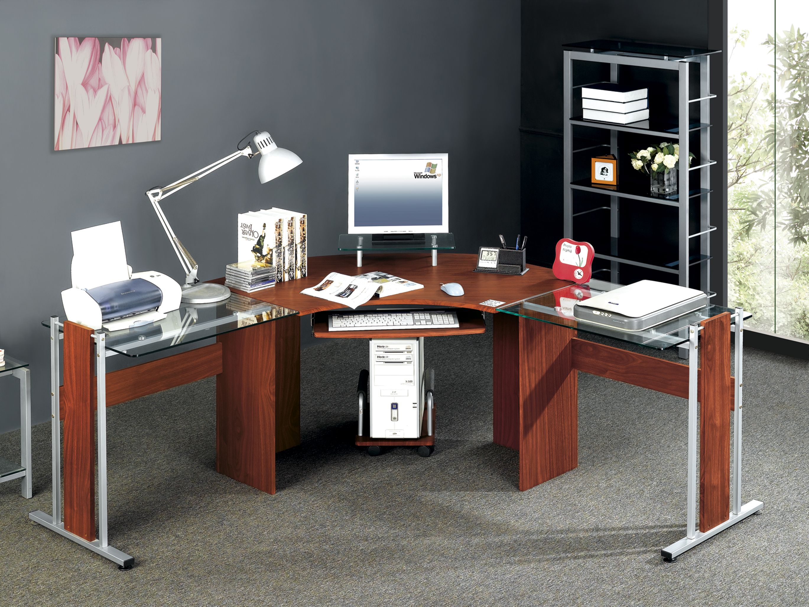 L-shaped 2 person office Table