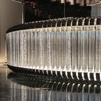 Custom Designer Unique Design Decorative Curved Bar Counter With Light