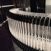 Custom Designer Unique Design Decorative Curved Bar Counter With Light