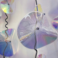 High-end Soft Decorations Combined Installation Art And Glass Lotus Flower Sculpture