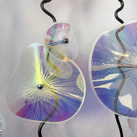 High-end Soft Decorations Combined Installation Art And Glass Lotus Flower Sculpture