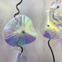 High-end Soft Decorations Combined Installation Art And Glass Lotus Flower Sculpture