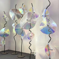 High-end Soft Decorations Combined Installation Art And Glass Lotus Flower Sculpture