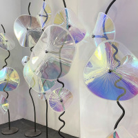 High-end Soft Decorations Combined Installation Art And Glass Lotus Flower Sculpture