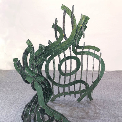 Sculpture d'art acrylique abstraite moderne combinée cinq en un